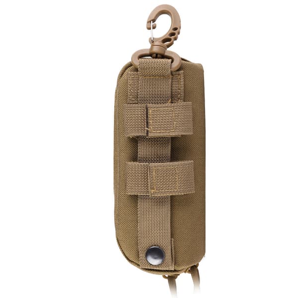 Bærbart stødsikkert solbrilleetui, militærstil, khaki med Molle-krog
