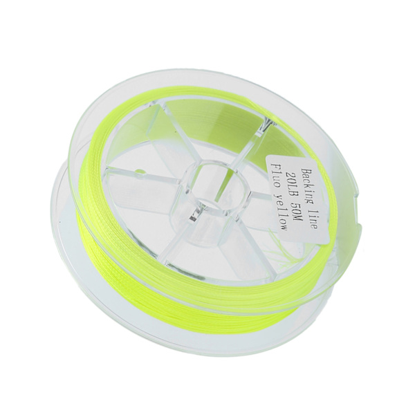 Voksfri fluefiskeline 20LB 50m fluorescerende gul polyestermateriale
