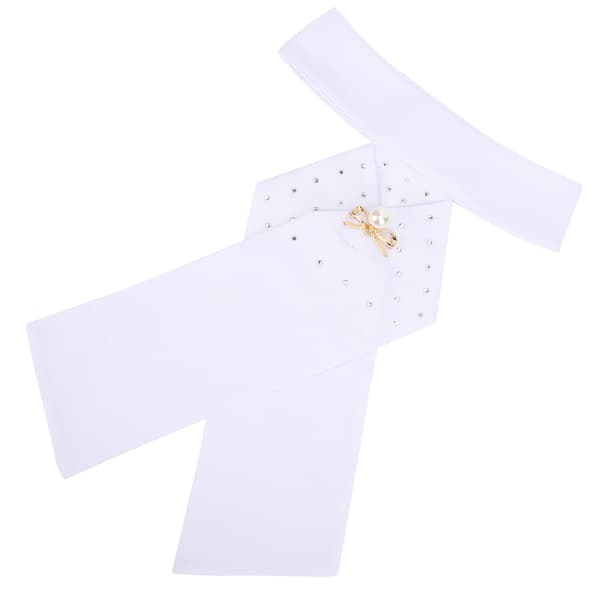 Ridslips med brosch, bomull, vuxen, ridsporttillbehör, vit, 32x20,5cm