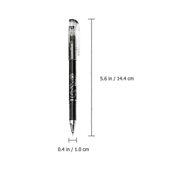 Sletbar gelblækpen, 12-pak, sort plastikpen