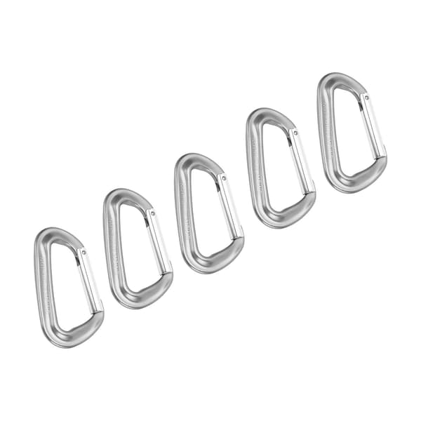5 st D-ring klätterkarbinhakar 12KN aluminiumlegering A7075 för camping, vandring, utomhus, grå