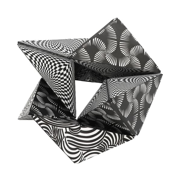 Magnetisk Geometrisk ABS Form Terning Puslespil Legetøj til Daglig Aflastning, Sort og Hvid