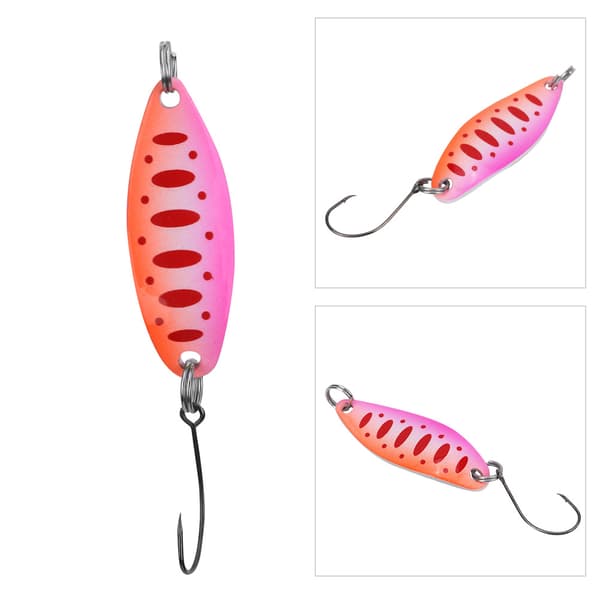 Blinker Öringdrag 3.5g 3.4cm Orange Rosa Prick Reflekterande Paljetter Fiske
