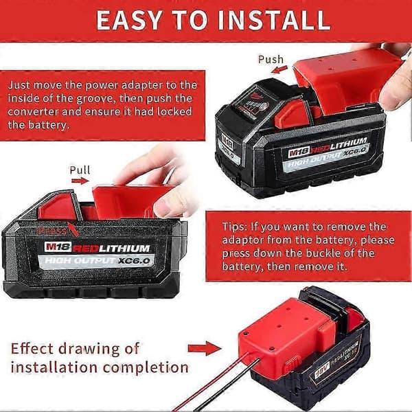 2-pack Power Wheels-adaptrar för Milwaukee M18 18V-batterier, robot DIY-kontakter