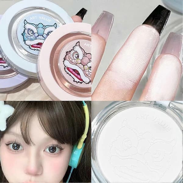 Settingpudder, vandfast løst pudder, naturlig makeup lysnende concealer