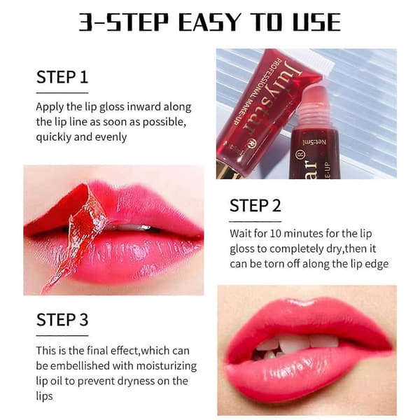 Avtrekkbar lipgloss, langvarig vanntett leppestift, leppefarge