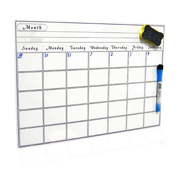 Magnetisk Kylskåpskalender Dekal – Skrivbar Schemaplanerare (Storlek: 30x42cm)