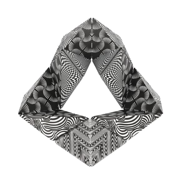 Magnetisk geometrisk ABS-formkubpusselleksak för daglig dekompression, svart och vit