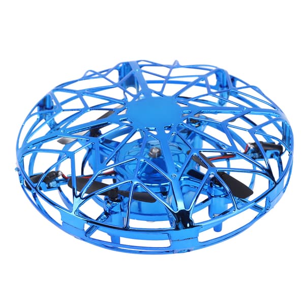 Mini UFO-drone med bevægelsessensor og LED-lys, flyvende legetøj til børn, blå og guld
