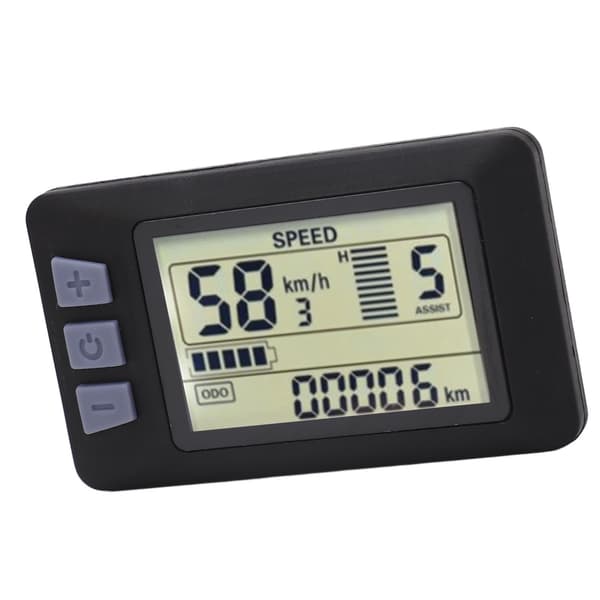 LCD-displaypanel til 24V 36V 48V 60V elcykel med vandtæt 6PIN ledning