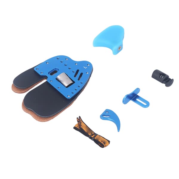 Ægte læder digital buebeskytter med ergonomisk design til recurve bueskydning, blå og sort