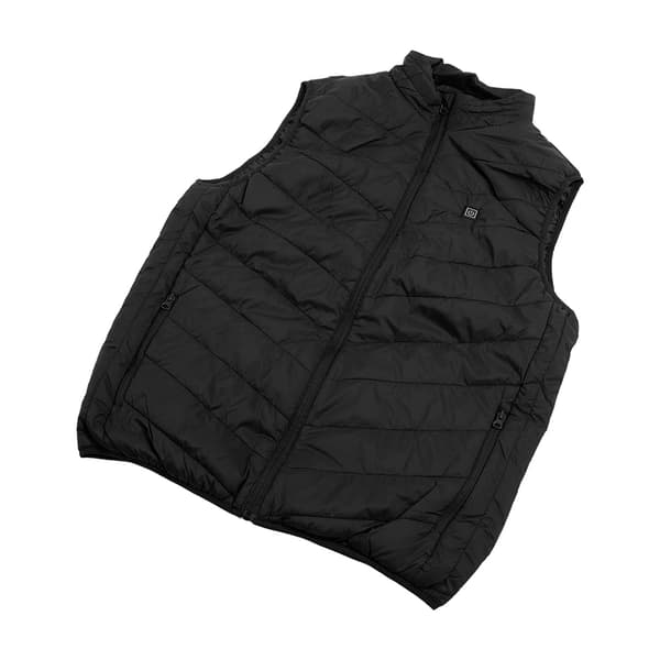 USB 5V Elektrisk Opvarmet Vest, Letvægts, Vaskbar, Nylon Polyester, til Mænd og Kvinder, Sort, 4XL