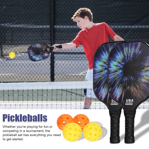 Lasikuituinen pickleball-mailasetti 2 mailalla ja 4 pallolla - Urheilutarvike