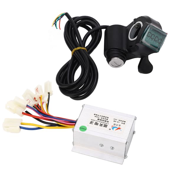 24V 250W børstemotor controllersæt med tommelfingergas og digitalt display til elcykler