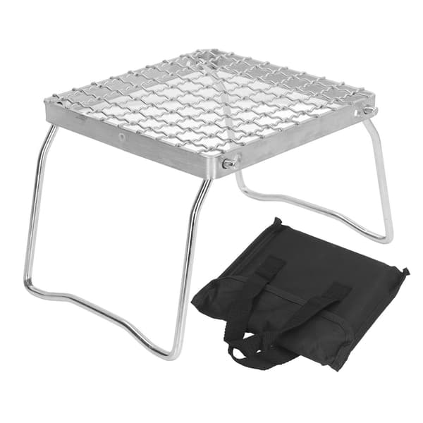 Sammenklappelig campinggrill, 304 rustfrit stål, ultralet, med ben til grill/picnic