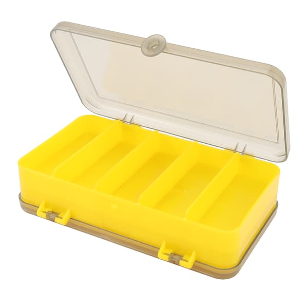 Fiskebetebricka med plastfack, stor kapacitet, gul fiskelåda