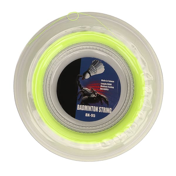 Badmintonstreng, høy elastisitet harpiksfiber, slitesterk, 200m, fluorescerende grønn