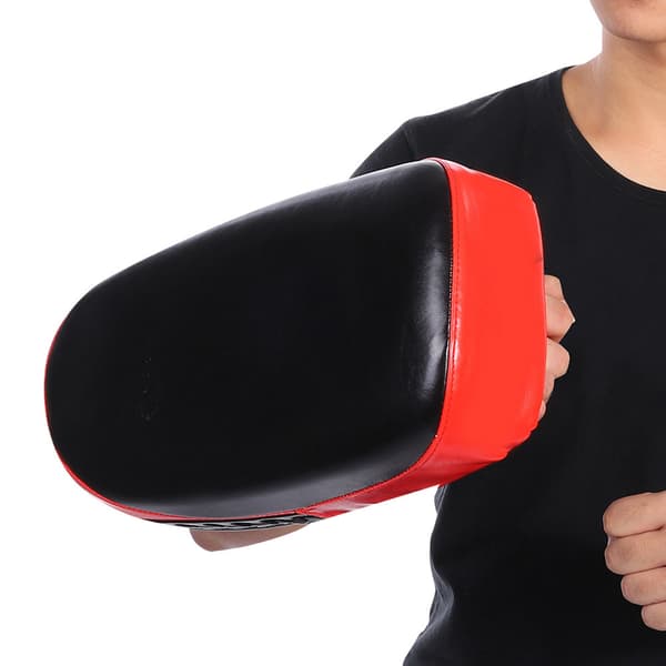 Muay Thai Kicking Curve Pad Target til træning af slag, spark og knæ i rødt PU-læder