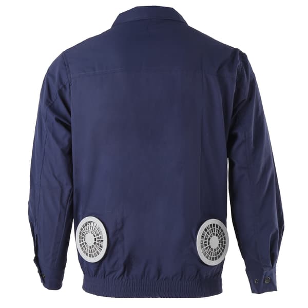 Airconditionjakke med USB-blæser, sommer, blå, slidstærk bomuld, 2XL/3XL