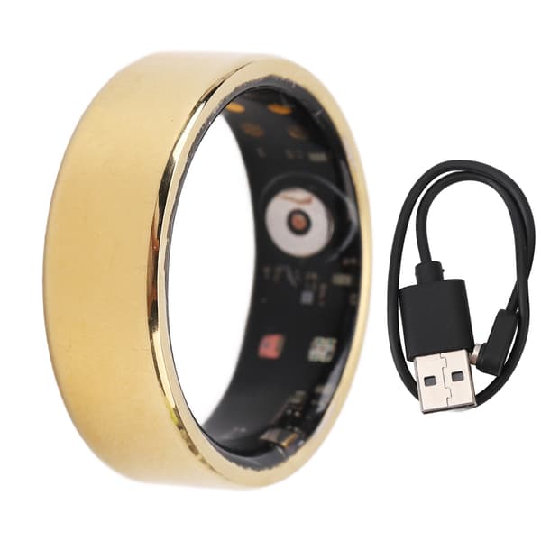 Smart helse- og treningsring, søvnsporing, skritteller, gull, US 8, 60 mm