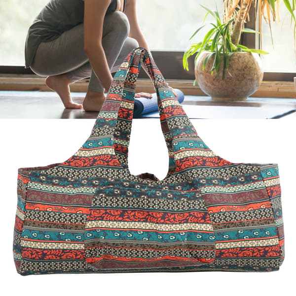 Overdimensjonert yogabag i etnisk stil, pustende, for trening og reiseutstyr