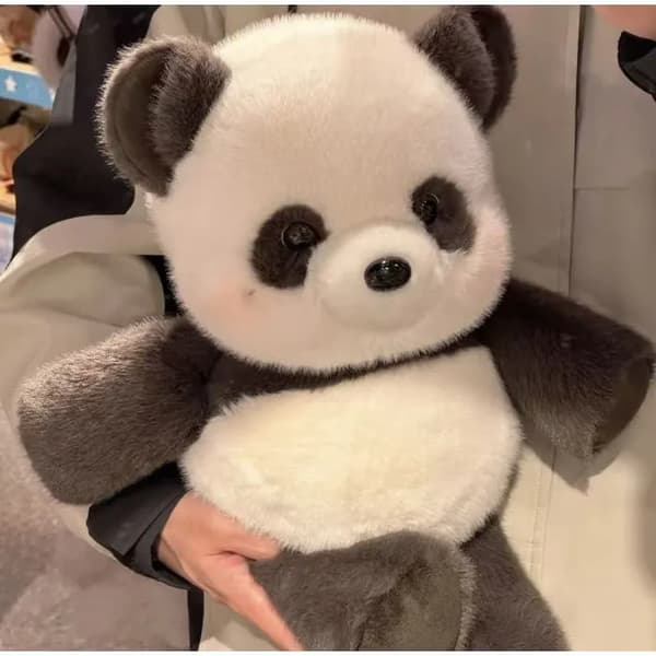 Løbende plyslegetøj, 45 cm, blød plys (sort panda)