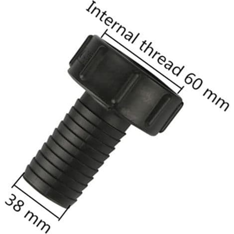 60 mm IBC-tankslangadapter, grovgänga till 38 mm import, för trädgårdsslang - ventiladapter, slangkopplingsverktyg