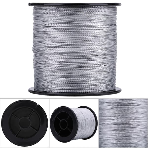 PE Fiskesnøre, 4 Tråder, 300m, Grå, Supersterk Multifilament for Sjøfiske