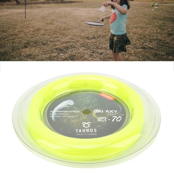 POWERTI BX70 Badmintonsträng, Hög Elasticitet Nylon, 0.7mm, 200m, Fluorescerande Gul