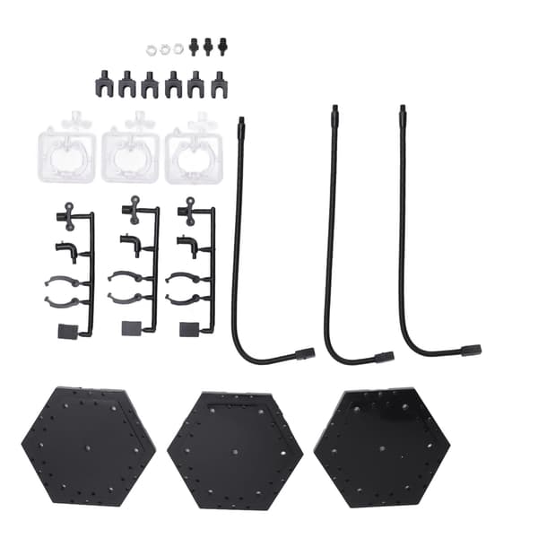 3-pack flexibla actionfigurstativ i rostfritt stål och ABS för 6-tumsmodeller - Svart