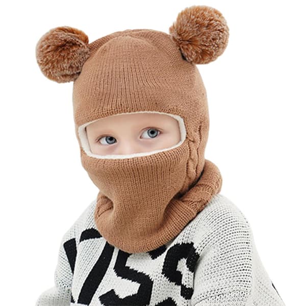 Vinterlue og skjerfsett for barn med varm fleece for jenter og gutter i alderen 2-7 år