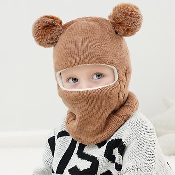 Vinterlue og skjerfsett for barn med varm fleece for jenter og gutter i alderen 2-7 år