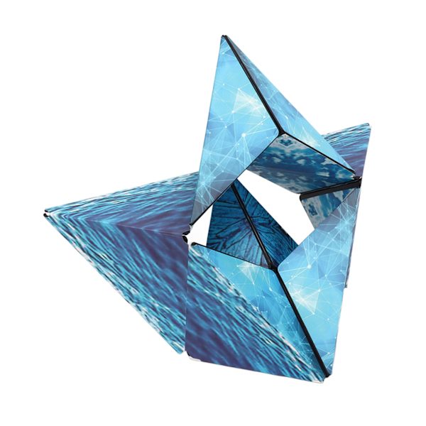 Magnetisk geometrisk ABS-formkubpussel för dekompression, marinblå