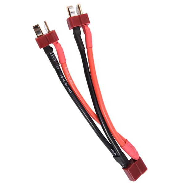 Parallel adapterkabel T-stik 1 hun til 2 han 14AWG LiPo batteri RC drone