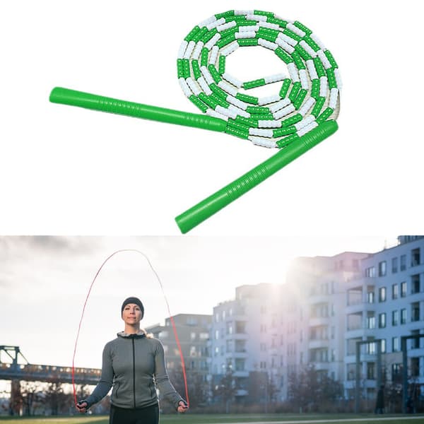 Fleksibelt, justerbart sjippetov i plast med blød wire til hjemmetræning - Grøn