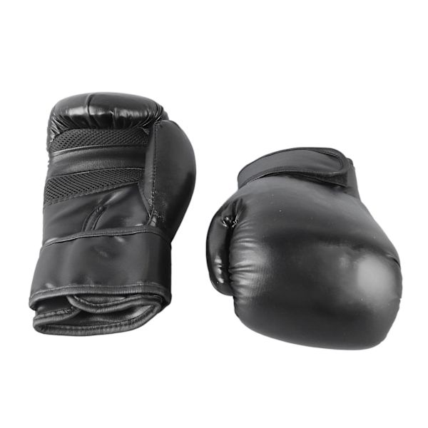 Svarta 8oz boxhandskar, bekväma PU-säckhandskar, säker passform, boxningstillbehör
