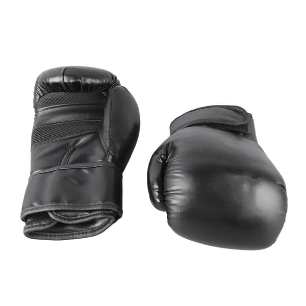 Svarte 8oz boksehansker, komfortable PU-baghansker, sikker passform, boksetilbehør