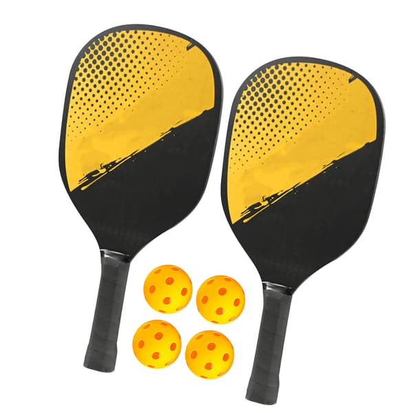 2-Pickleball Paddle Sæt med Bolde og Opbevaringstaske - Gul