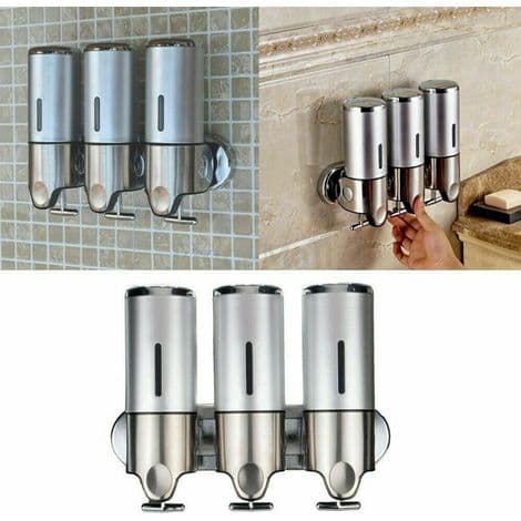 x 500ML Väggmonterad Tvåldispenser, Flytande Schampodispenser, Väggmonterad Badrumsdusch Schampo Lotion Behållare