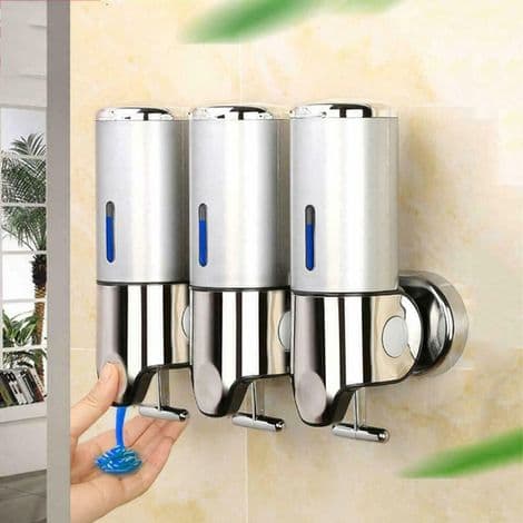 x 500ML Veggmontert såpedispenser, flytende sjampodispenser, veggmontert baderomsdusj sjampolotionbeholder