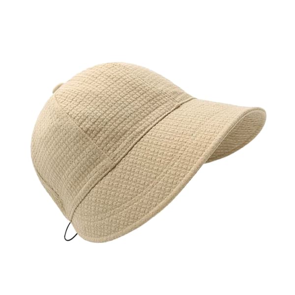 Solhatt i bomull for kvinner, justerbar, bred brem, solbeskyttelse, sommerstrand, lett, khaki