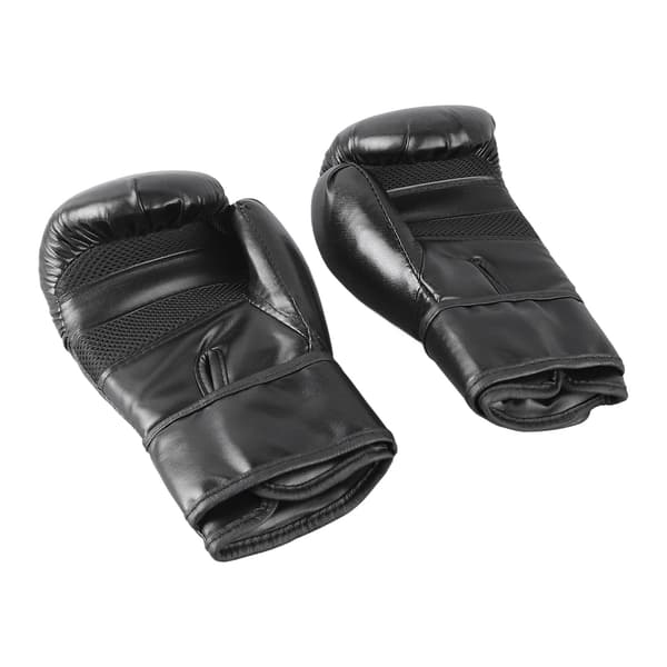 Svarta 8oz boxhandskar, bekväma PU-säckhandskar, säker passform, boxningstillbehör