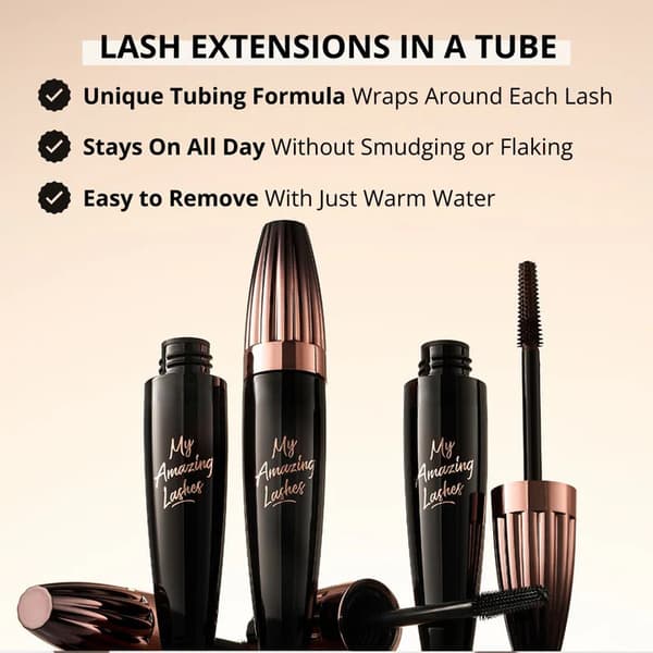 7D Mascara: Vanntett, svettesikker og smittefri; gir 3D-forlengende, volumgivende, krøllende og definerende effekter. 3pcs