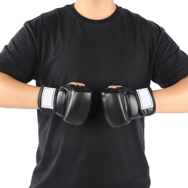 Boksehandsker uden fingre til mænd til kickboxing, Sanda og Muay Thai træning - Sort