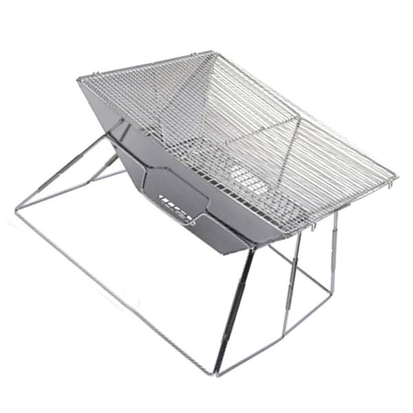 Bærbar sammenklappelig grill i rustfrit stål til udendørs grillning, camping og picnics