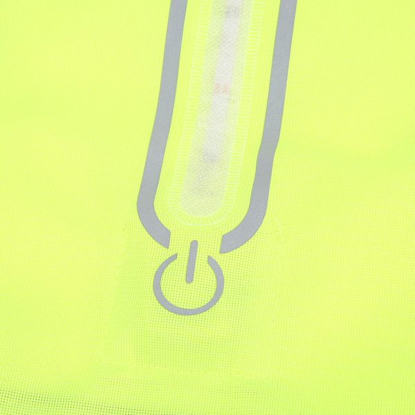 Gul LED refleksvest for sykling og nattløping med 200m synlig lys