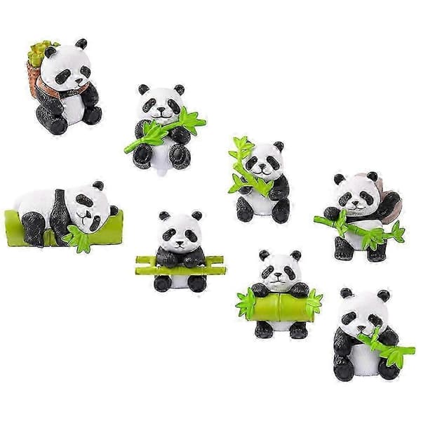 Dekorative Pandafigurer i Harpiks, DIY-håndværk, 8-pak