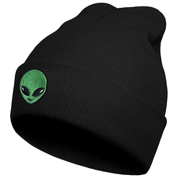 Varm strikket vinterhue med elastisk broderi, unisex, til mænd og kvinder