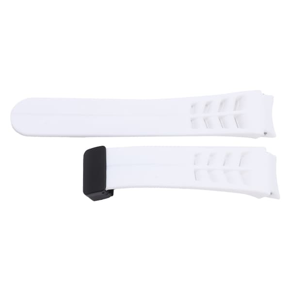 Silikone armbånd til Galaxy Watch 7 6 5 4 44mm med foldbart magnetspænde og quick release, hvid.