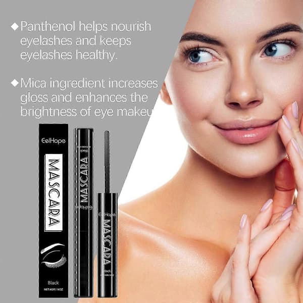 Udsøgt sort mascara, langtidsholdbar mascara, krøllende sort mascara, langtidsholdbar vandfast mascara til kvinder